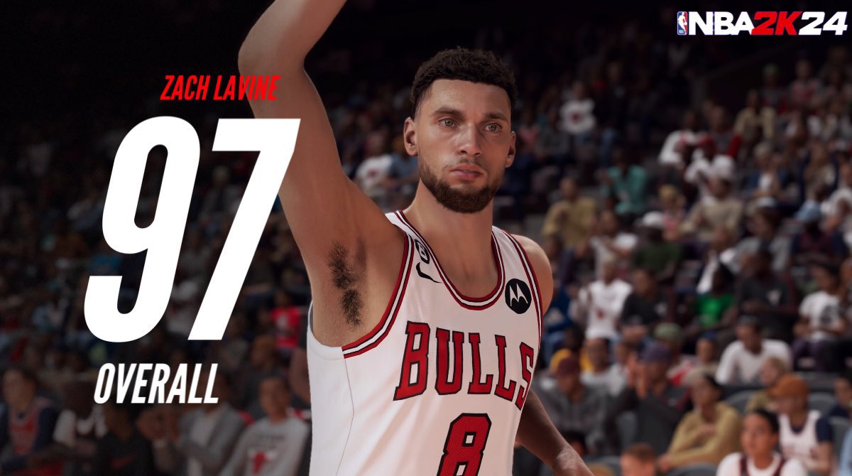 BullsMuse_'s tweet photo. Zach LaVine has been confirmed as a 
97 overall in NBA 2K24

Thoughts on the flight 8’s rating? https://t.co/E2eRH4R30X