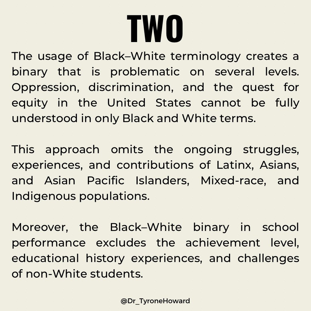 TyroneCHoward's tweet photo. Three reasons to move away from the Black-White dichotomy in education https://t.co/0C1qIw2dPc