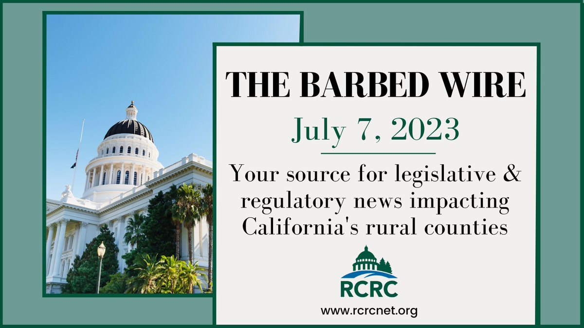 RuralCounties's tweet photo. Check out the latest edition of the #RCRCBarbedWire newsletter, now available! Your source for legislative & regulatory news impacting California's #ruralcounties. Read here: https://t.co/Te6uLfRPRD https://t.co/aoQO49nYMG