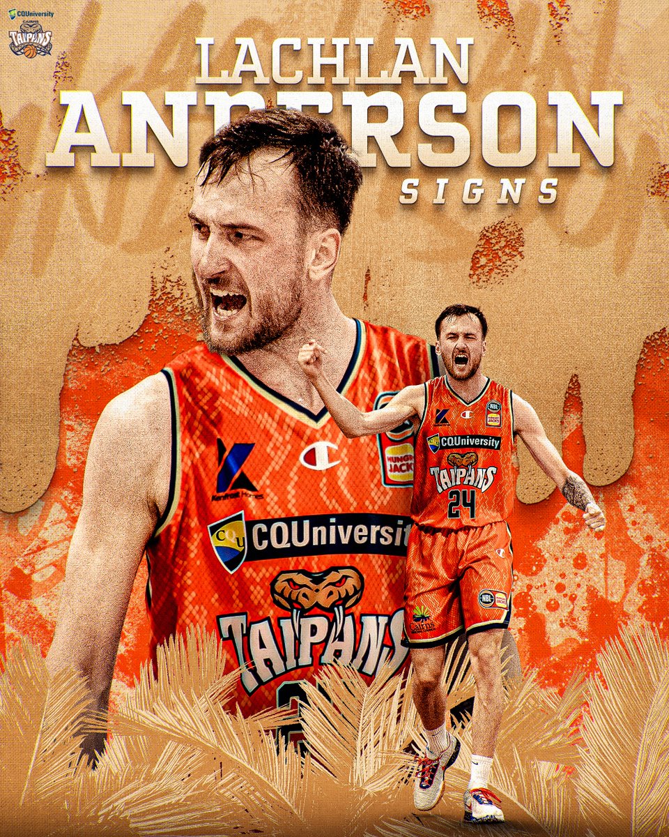 CairnsTaipans's tweet photo. LACHED-IN 🔒🔒🔒

The Taipans have lured another Marlin, signing 6'9" forward Lachlan Anderson to the last local spot! 🎣 

🔗:  https://t.co/WMPBDleufw https://t.co/vzULkozX0R