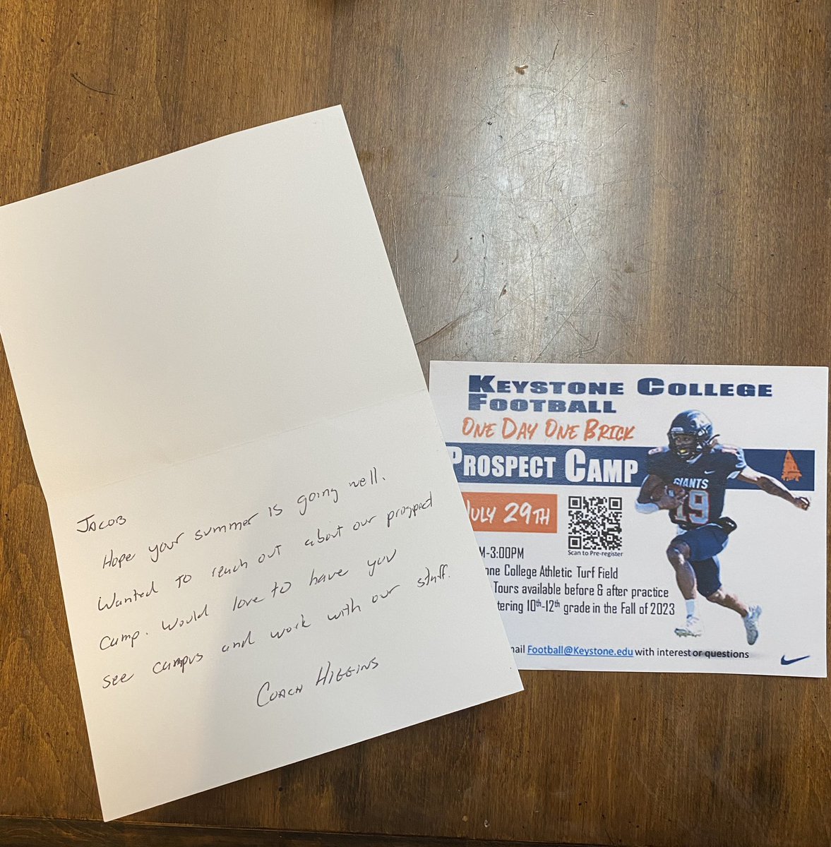 Jacob Gustitus (@jacobgustitus63) on Twitter photo Thank you <a href="/CoachJHiggins/">Coach Justin Higgins</a> for the hand written letter and an invite to the Prospect Camp! <a href="/KeystoneFTBL/">Keystone Giants Football</a> Thank you <a href="/CoachJHiggins/">Coach Justin Higgins</a> for the hand written letter and an invite to the Prospect Camp! <a href="/KeystoneFTBL/">Keystone Giants Football</a>