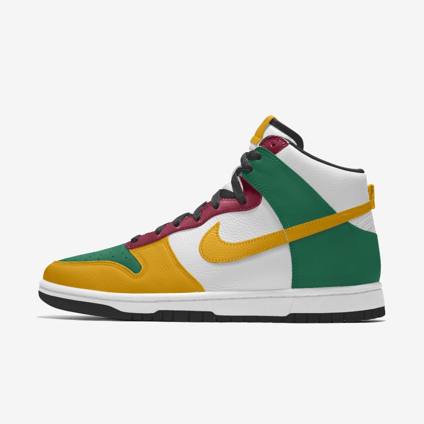 JordanCustoms's tweet photo. I customized some shoes on #nike.com! (Eighth customs) "Forest Green, Yellow, Burgundy &amp; Black" https://t.co/Nql11CTAhE