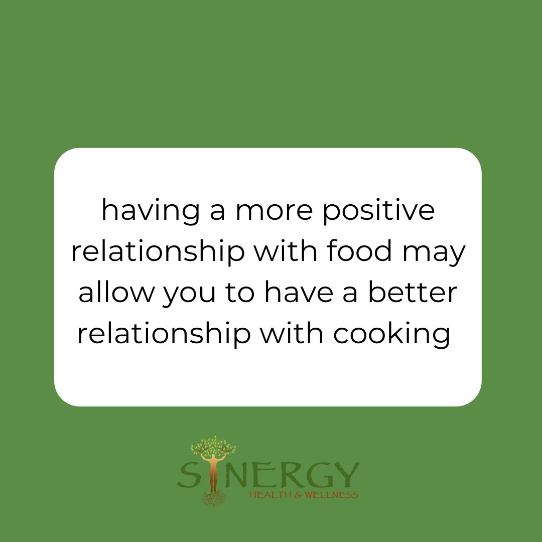 Synergybend's tweet photo. Did you know? If you feel calm around all types of food, shopping for and preparing meals might actually feel easier. Another bonus of pursuing a positive relationship with food! https://t.co/QByXJ8e8tW