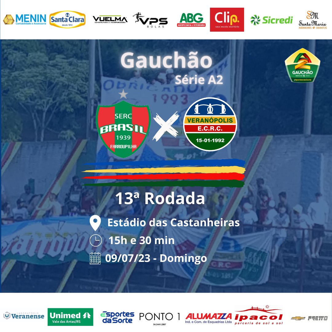 VeranopolisECRC's tweet photo. Clássico serrano entre VEC e Brasil de Farroupilha, marca o reencontro do Pentacolor com Alê Menezes! Saiba mais em: https://t.co/AtEvjoGxWh
Vamos VEC 🇸🇨 💪 https://t.co/VxpaX8jHVX