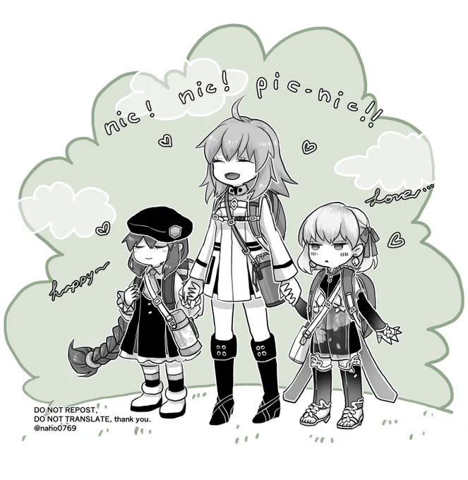 ペーパームーンのピクニックの絵です🌳🍇🍓🥪☕️🌳 