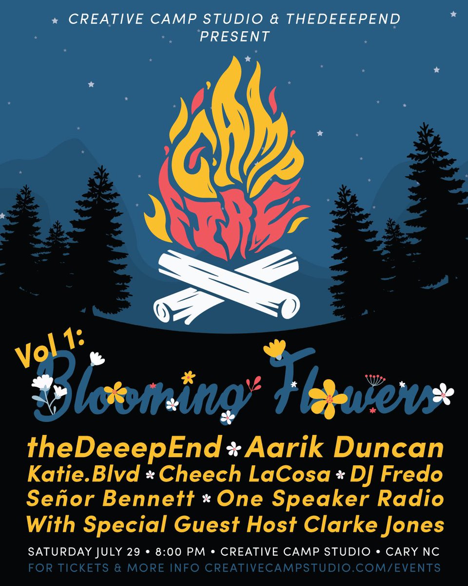 theDeeepEnd's tweet photo. On July 29th, I’ll be headlining my first show that I’ve ever helped put together. 

Thank you to @TheSlimCreative &amp; @JuugmanThaGawd for trusting me to help curate and organize it. 

Pull up round the campfire and have a time with us 🏕️🔥 https://t.co/tL0OeBcf0G