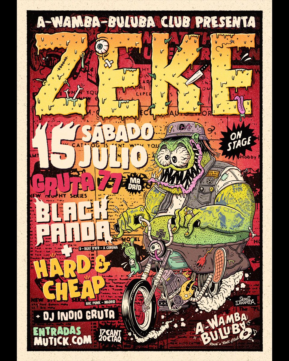 gruta77madrid's tweet photo. Jueves: #radioclash
https://t.co/RZGcydQmgg

Viernes: @Mama_Ladilla y #SantiCañete #santialpargata dentro de #Veranosenvivo @madridenvivo 
https://t.co/JMdBiRN8HM

Sábado: @ZekeBand, #BlackPanda y #HardAndCheap (entradas agotadas) https://t.co/HFYfgzwYaU