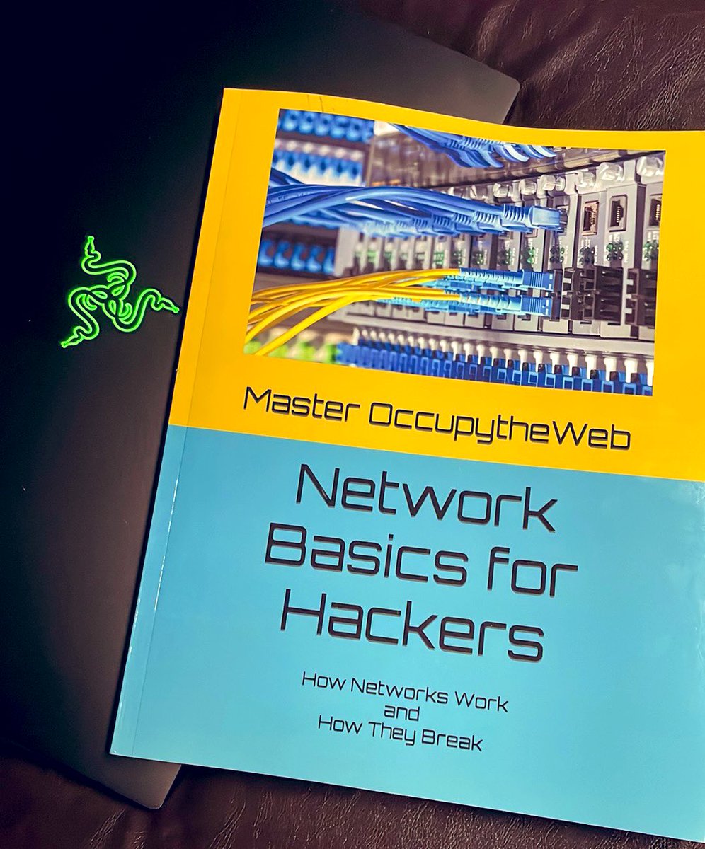 Big shouts to GF.exe, finally got my hands on a copy of @three_cube Network Basics for Hackers, ultra hype to start reading this 😈 #100DaysOfHacking #CyberSecurity