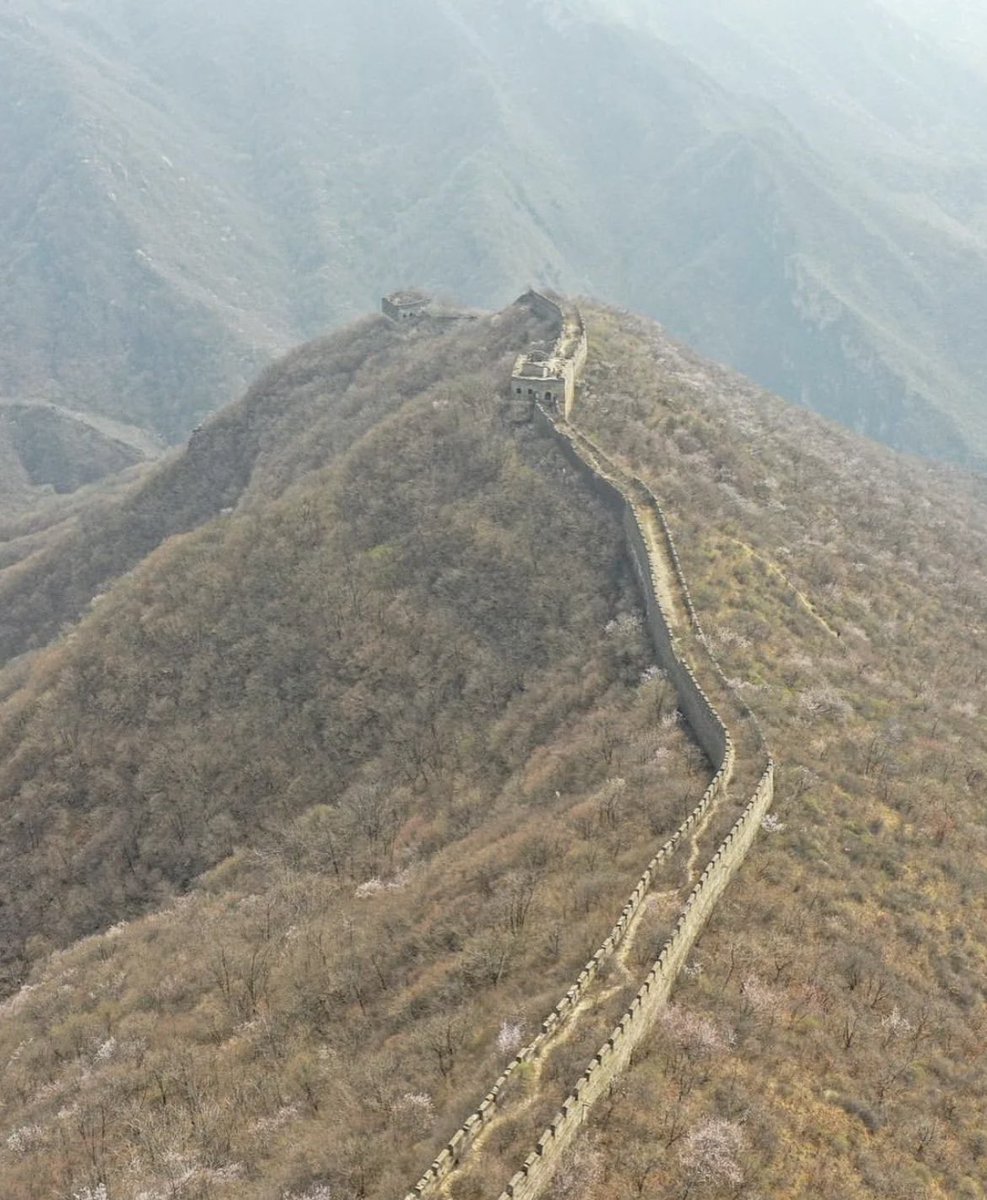 historyinmemes's tweet photo. The Great Wall of China is a remarkable feat of engineering and one of the most iconic structures in the world. However, it is a common misconception that the Great Wall was abandoned at any point in history. In fact, the wall was constructed and maintained by various Chinese dynasties over a span of many centuries.

The construction of the Great Wall began as early as the 7th century BC, during the Warring States period in ancient China. However, it was during the Qin Dynasty (221-206 BC) that the first large-scale wall was built to defend against invasions from the north. This early wall served as a prototype for the later walls constructed during different dynasties.

The most well-known sections of the Great Wall, which attract millions of visitors each year, were mainly built during the Ming Dynasty (1368-1644 AD). These sections were constructed and fortified to protect China from Mongol invasions. However, it is important to note that the Ming Dynasty did not abandon the wall either. They actively maintained and expanded it during their reign.

While the construction of the Great Wall was a massive undertaking and required a significant investment of resources, there was never a complete abandonment of the wall. Instead, its purpose and importance evolved over time as dynasties rose and fell. The wall served not only as a military fortification but also as a symbol of Chinese national identity and unity.

In the centuries that followed, sections of the Great Wall fell into disrepair due to neglect, natural erosion, and human activities. However, efforts have been made in recent decades to preserve and restore the wall, especially the Ming-era sections, as a testament to China's rich history and cultural heritage. Today, the Great Wall of China remains a UNESCO World Heritage Site and a popular tourist destination.