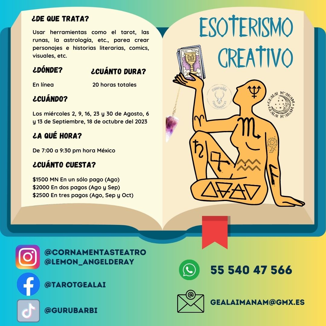 LEMONQE's tweet photo. Empezamos en agosto! El esoterismo como herramienta para crear historias, personajes y más https://t.co/5TN0HfNvHu