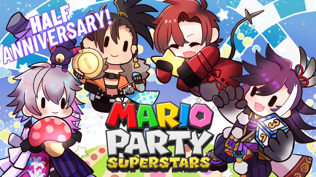 banzoinhakka's tweet photo. 🎩🪫Collab Alert🔅🏹
(7PM PDT, 10PM EDT, 11AM JST) 
Waiting room:https://t.co/YRtXudyTLk

6 MONTHS?? LET'S PARTY BABYYYYYYY!

WE WILL BE PLAYING MARIO PARTY WITH THE BOYS @gavisbettel @machinaxflayon @josuijishinri!

LET'S HAVE SOME FUN TONIGHT BABY, WHO WILL WIN, WHO KNOWS! https://t.co/7iTpzNr6fn