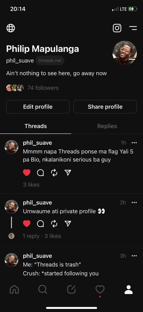 issjussPhil's tweet photo. Follow me on #Threads or they’ll dump you this side https://t.co/AfRn2gL3Ni