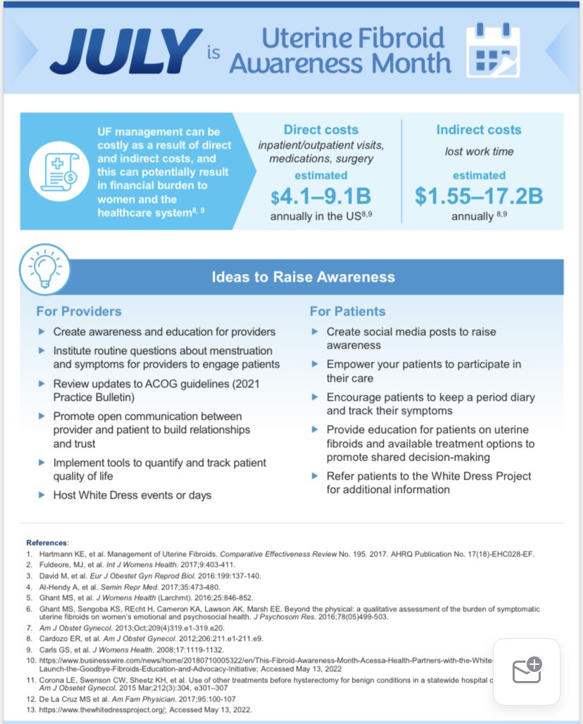 July is Uterine Fibroid Awareness Month. See your doctor for bothersome symptoms!  #fibroids #uterinefibroids