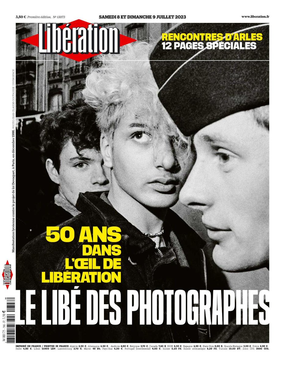 A l’occasion des @rencontresarles, @Libe fait la part belle à la photo : 📷 #LibéDesPhotographes : 50 ans dans l’œil de Libération Un numéro spécial en kiosque ce week-end. Lire : journal.liberation.fr