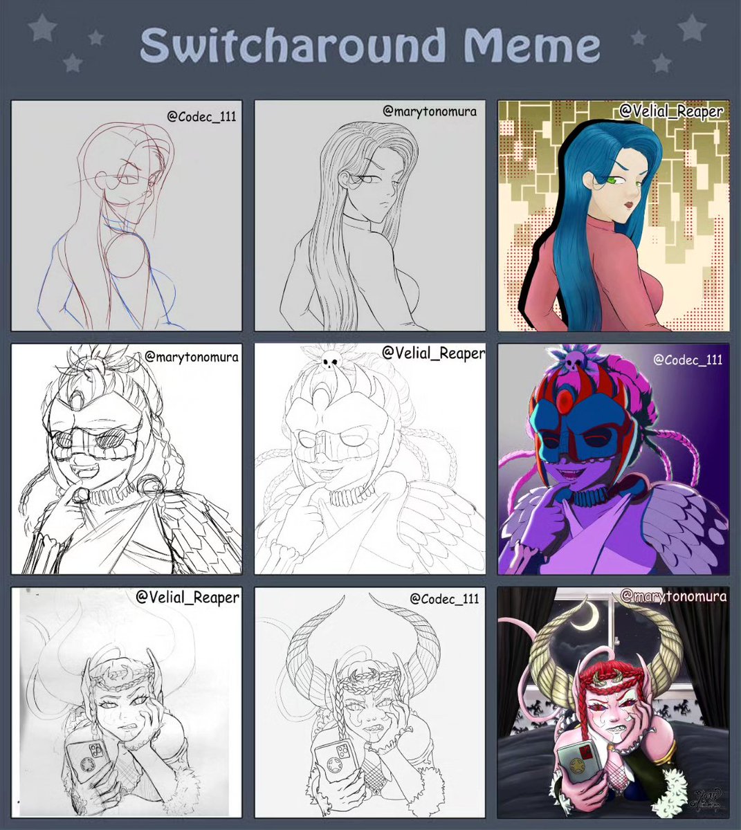 Velial_Reaper's tweet photo. El #switcharound #challenge que hice con @marytonomura y @Codec_111
#oc #ocart #originalcharacter #originalcharacterart #animestyle #AnimeArt #digitalart #drawingart #ArtistOnTwitter https://t.co/pDbrxd87gT