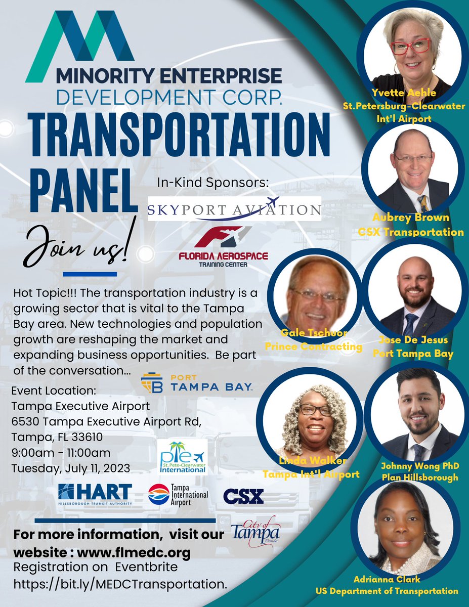 EileenRodriguez's tweet photo. MED Corp. is hosting a Transportation Panel for minority-owned businesses, sponsored by @C_SCompanies.  If your MBE business can sell products or services to the transportation industry, sign up now for this event!!   https://t.co/uXUwEXkiVw https://t.co/08ZksbixCp