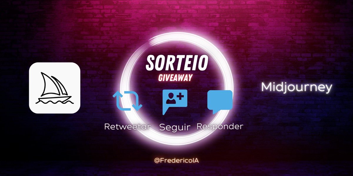 FredericoIA's tweet photo. 🎁 1 ANO DE MIDJOURNEY! (Valor $96) 🎉

Estou dando de uma assinatura de um ano para Midjourney, a ferramenta de criação de imagens IA para 1 sortudo 🙌

Para participar:

→ Siga @FredericoIA
→ RT este tweet
→ Comente "Participo"

O vencedor será escolhido na sexta-feira, 14 de julho

Boa sorte a todos que estão participando do SORTEIO!
