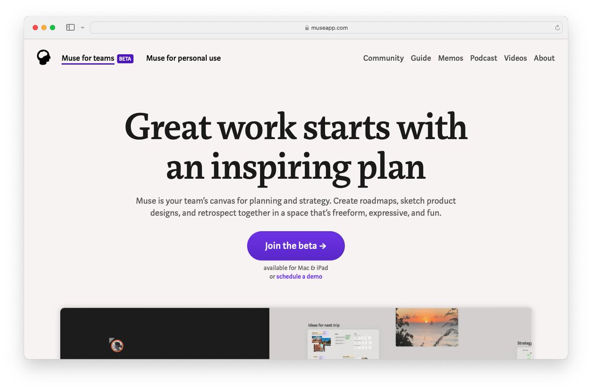jmduke's tweet photo. @hobdaydesign @hybrid_alex @buttondown @justinmduke Basecamp's an eternal inspiration, esp with how they ground prose + copy. 

Some others that I really loved for striking the balance of density + clarity in the most recent go-round:

· @MuseAppHQ 
· @WaterholeForum
· @SignificaDotCo https://t.co/4fM01jQjEp