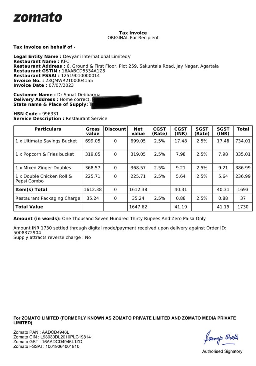 Facts4Funs's tweet photo. My recent order from @KFC_India Agartala ws incredibly disappointing. Missing mayo dips and Pepsi,mixed-up sizes for popcorn and fries,n receiving the wrng chickn roll left me with a negative imprssion.The mistks n disregard for customer satisfction mke me question their cmmitmnt https://t.co/fzw7EskqNi