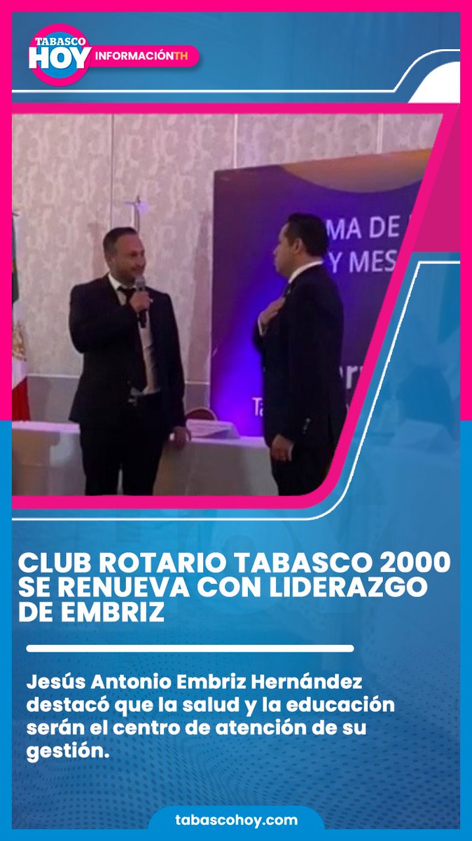 TabascoHOY's tweet photo. #Infografía📌| Club Rotario #Tabasco 2000 se renueva con liderazgo de @AntonioEmbriz.👤 #Villahermosa 
NOTA 👉  https://t.co/2AqXKOBP4x https://t.co/7LbmCBxnwK