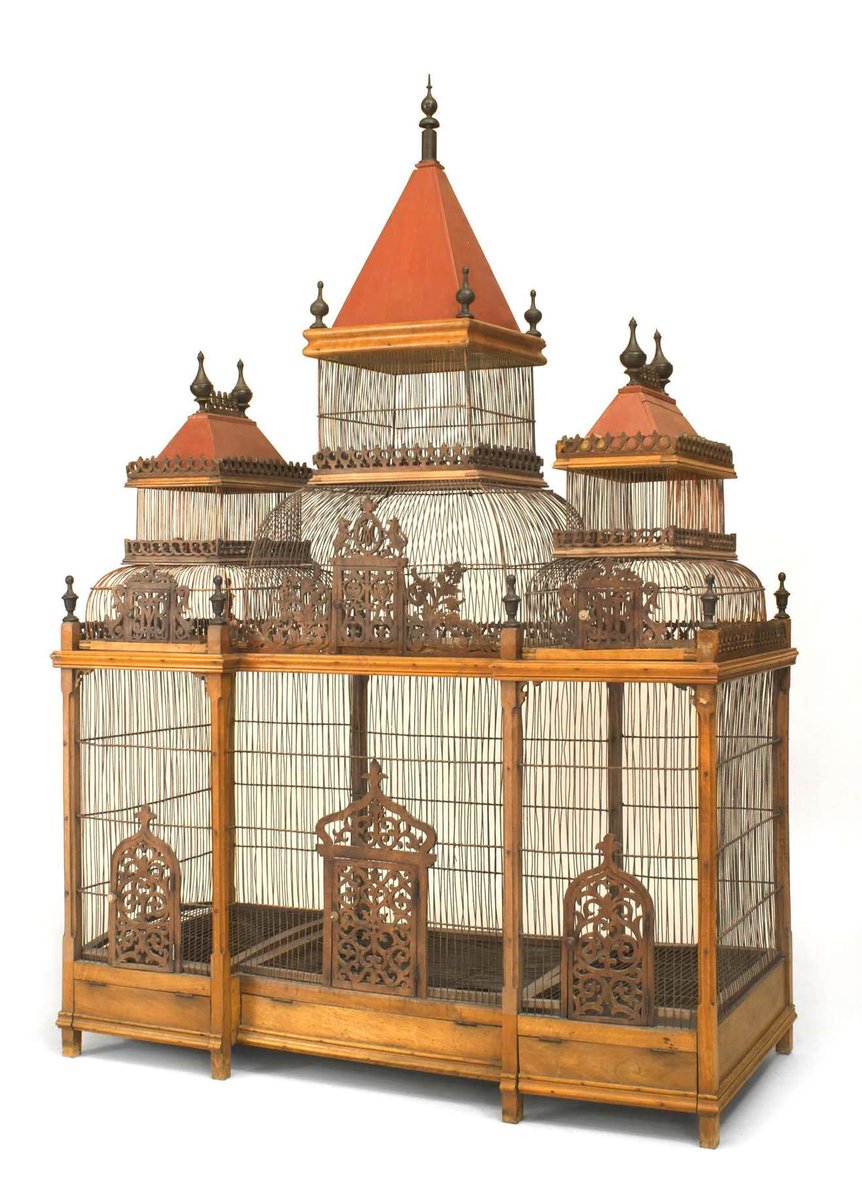 ThanatosArchive's tweet photo. Those Victorians really knew how to build a birdcage!

#antiques
 #bird https://t.co/GXdrJRL0OL