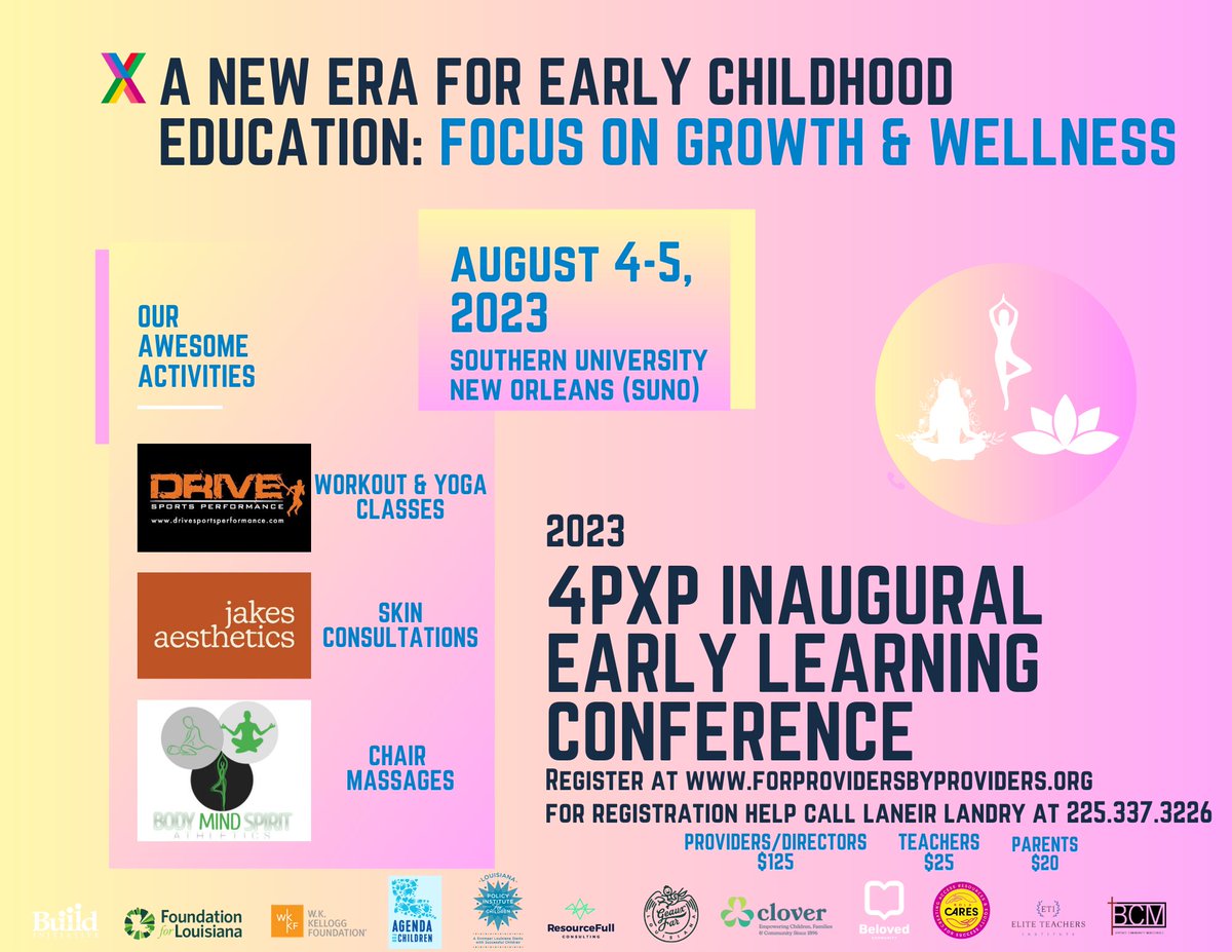 At the #4PXPConf23 we have some amazing activities

Workouts &amp; Yoga classes by: <a href="/DriveW1/">Davlin J Marshall Sr</a>
Skin Consultation: Jakes Aesthetics
Chair Massages: <a href="/BMSALLC/">Body Mind Spirit Athletics LLC</a>