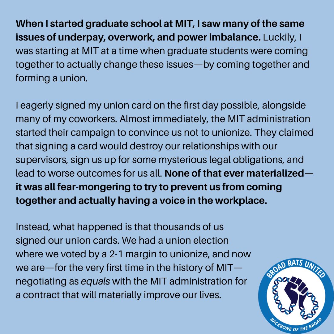 broadratsunited's tweet photo. In this post, Ruth Hanna shares her experiences as a former Research Associate at the Broad Institute of MIT and Harvard and as a current PhD candidate at MIT. 

(1/2) https://t.co/MBVmsNL7hc