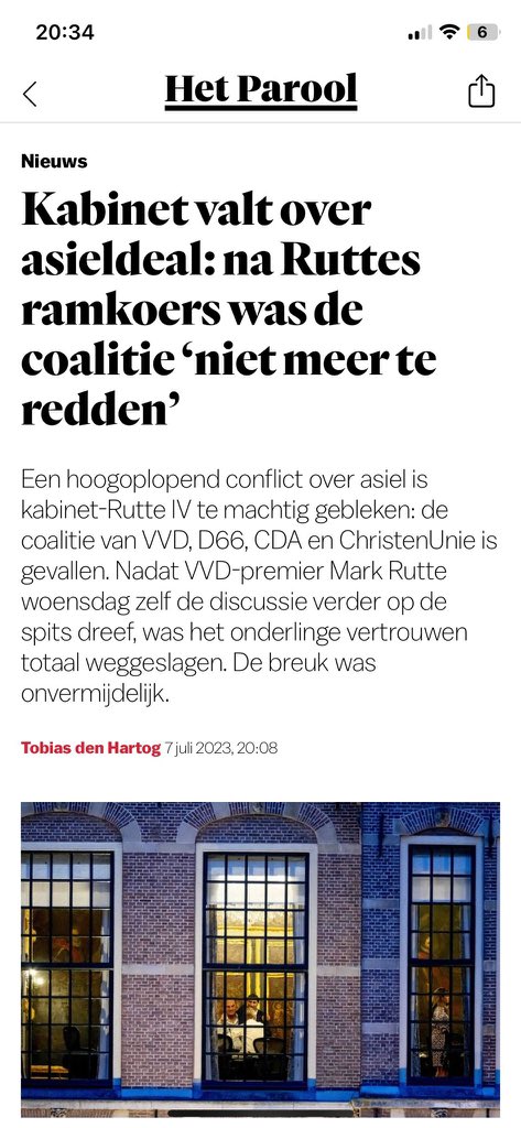 Nog iemand die zijn formatie niet rond heeft.