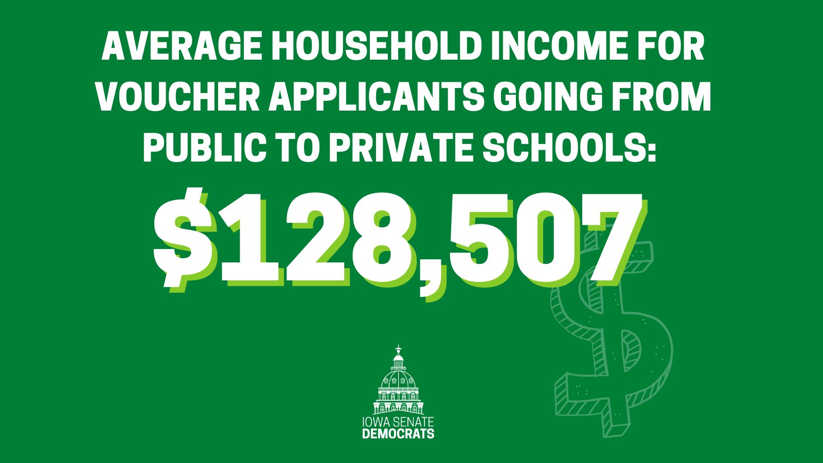 Iowa Senate Democrats on Twitter "Revealed The average voucher family