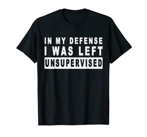 Funny In my defense i was left unsupervised Short Sleeve T-Shirt - amazon.com/dp/B082P8Z37Y?… #giftsforhim #etsyshop #rudegiftshop #gaggifts #offensivegifts