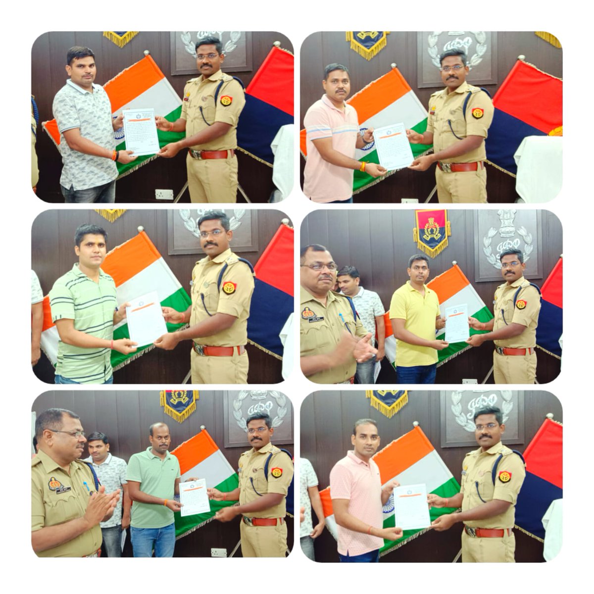 amethipolice's tweet photo. #SP_अमेठी द्वारा पुलिस कार्यालय सभागार गौरीगंज में जनपद में थानों/शाखाओं पर नियुक्त अधि0/कर्म0 गण को सराहनीय कार्यों के लिए प्रशस्ति पत्र देकर सम्मानित किया गया। इस अवसर पर #AddlSP_अमेठी, समस्त क्षेत्राधिकारी गण एवं थानों के प्रभारी निरीक्षक/थानाध्यक्ष मौजूद रहे। 
#amethipolice https://t.co/nYgLN1DhTG