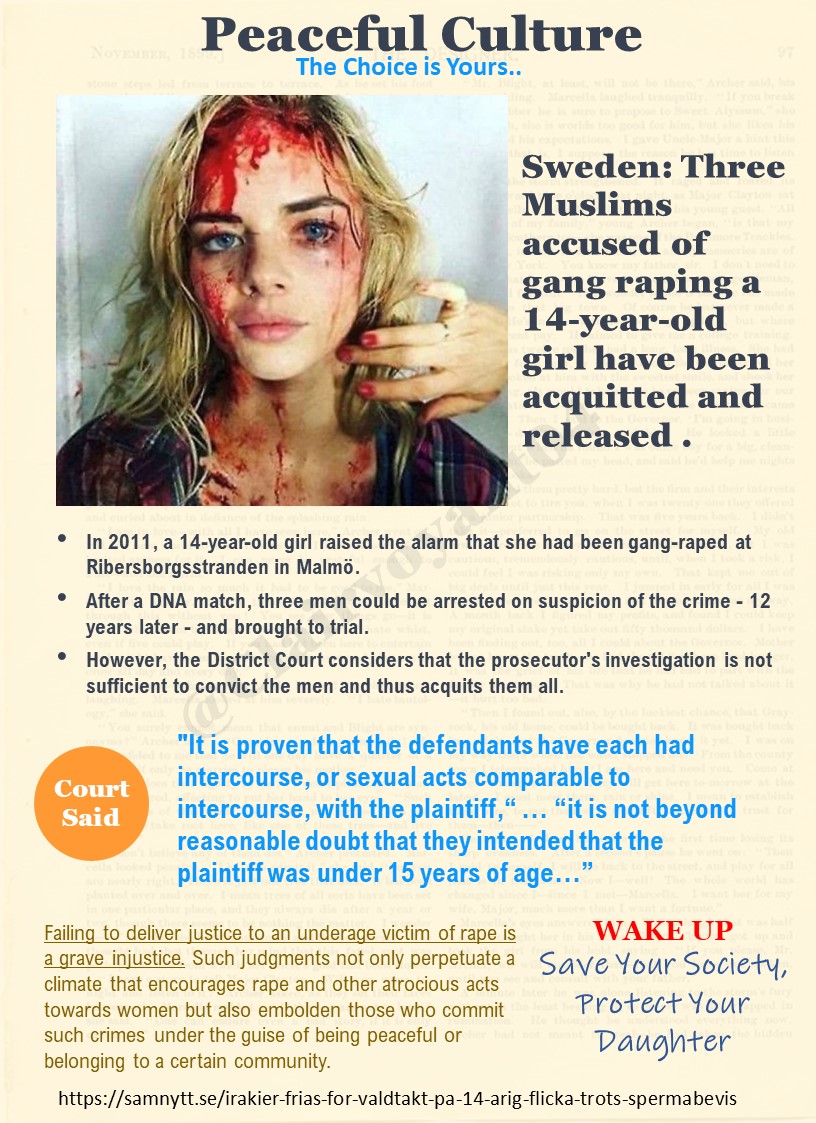 Clairvoyant04's tweet photo. Sweden rapidly moving towards its ultimate goal !!
https://t.co/8u2Rkv1TUN
#Saveyourdaughter
#protectwomen
#ProtectYourWomen
#ProtectYourCulture
#injustice
#islamicbarbarity
#PoliticalIslam
#sweden
#womensafety
#WomenSafetyAwareness
#JusticeDenied https://t.co/CNwhRDufbQ