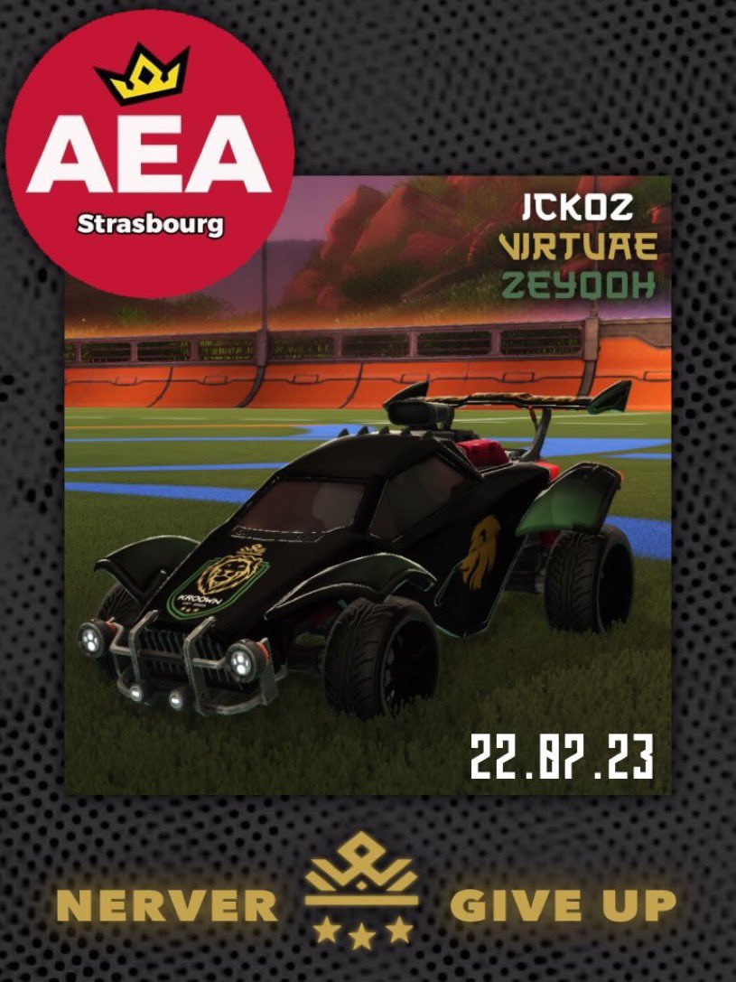 KROOWN_ESPORT's tweet photo. Notre équipe #RocketLeague participe à une LAN sur strasbourg organisé par
@AlsaceArena 🏆
Composition de l'équipe :
🇫🇷 @Zeyqoh
🇫🇷 @Viirtuae
🇫🇷 @Ickoz__
🔗 https://t.co/YdkUTInQcy
🎨@ArthurGraphiste
Follow the way of the Lion 🦁
#FastLanRL
#NeverGiveUp https://t.co/bAqkKPRNZO
