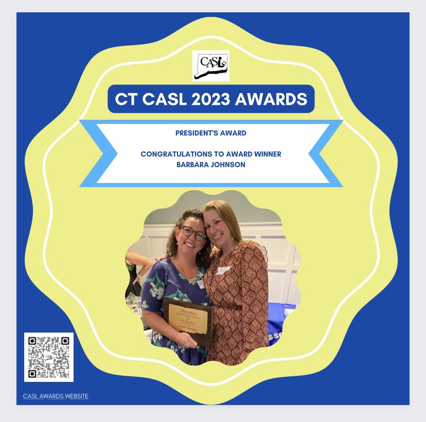 ctcasl's tweet photo. Congratulations to @ctcasl 2023 President’s Award winner @technojohnson for all the work & support for CASL & the CASL President you have shown! @aasl #ctlibraries @MsThomBookitis @jluss @ljbh35 @valdilorenzo @JohnReadLibrary @AGoodLibrarian @KateMCandido https://t.co/nCxUW0Hq48