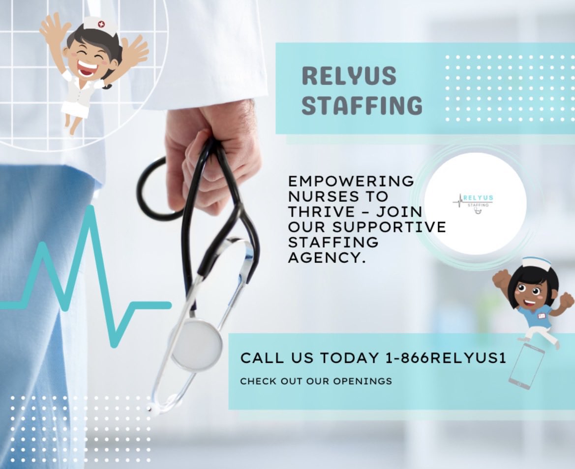 Nurses, we've got your back! 💪💙 Experience the power of empowerment at Relyus Staffing, where we prioritize and uplift our amazing nursing professionals. 🌟✨ #NurseEmpowerment #RelyusStaffing #NursingHeroes #NursingCommunity #CareerSupport #HealthcareFamily