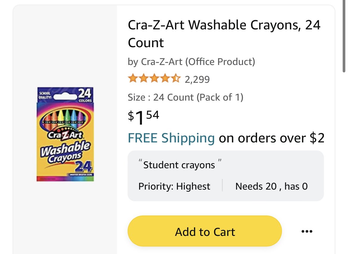 MsY_2ndGrade's tweet photo. @CMiller_teacher @DonorsChoose @amazonwishlist Any donors out there willing to help me with basic school supplies? Colored pencils, crayons, and markers are a must for second grade! If you can help, I would appreciate it so much!! ❤️

I am a first year teacher and need your help to #clearthelist! 

https://t.co/GlaZZrAbdj https://t.co/txgqMaOZQy