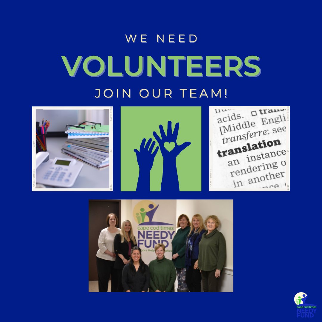 NeedyFund's tweet image. We are excited to share our #volunteerprogram! 

Tasks include: basic office tasks, translating, special projects, events and community outreach. 

If you are interested in volunteering or learning more, visit the volunteer page on our website. We look forward to hearing from you