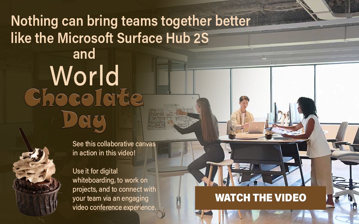 JonathansCompNJ's tweet image. Nothing can bring teams together better like the #Microsoft #Surface Hub 2S. #WorldChocolateDay. See this collaborative canvas in action in this video! Click here to see it in action! bit.ly/44ySZeh