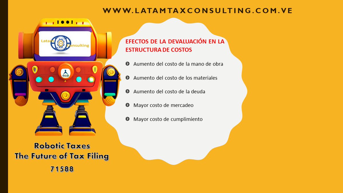 Latamtaxconsul's tweet image. ¿Cuáles son los efectos en la estructura de costos de la devaluación en su empresa?: Aumento costos mano de obra, deudas o mercadeo, revise 5 principales incidencias que afectan a la empresa. #Devaluación #RiesgoDevaluación
 
Boletín(lectura 60 segundos) bit.ly/3NKS8jE