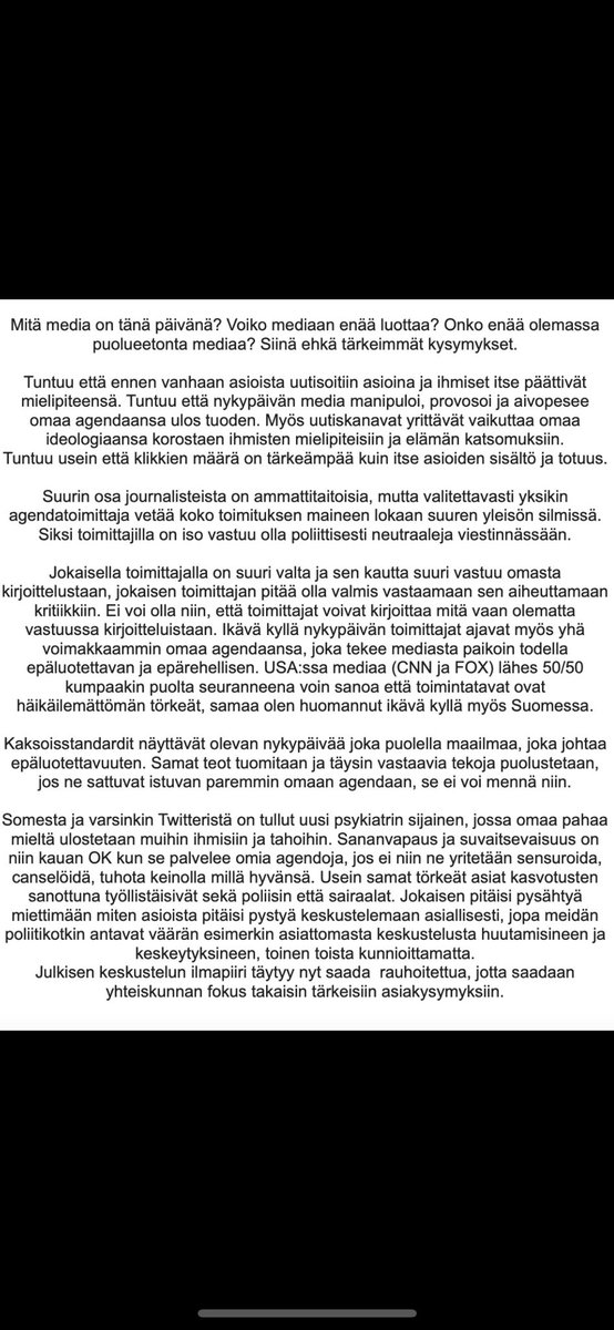 Mietteitä mediasta…