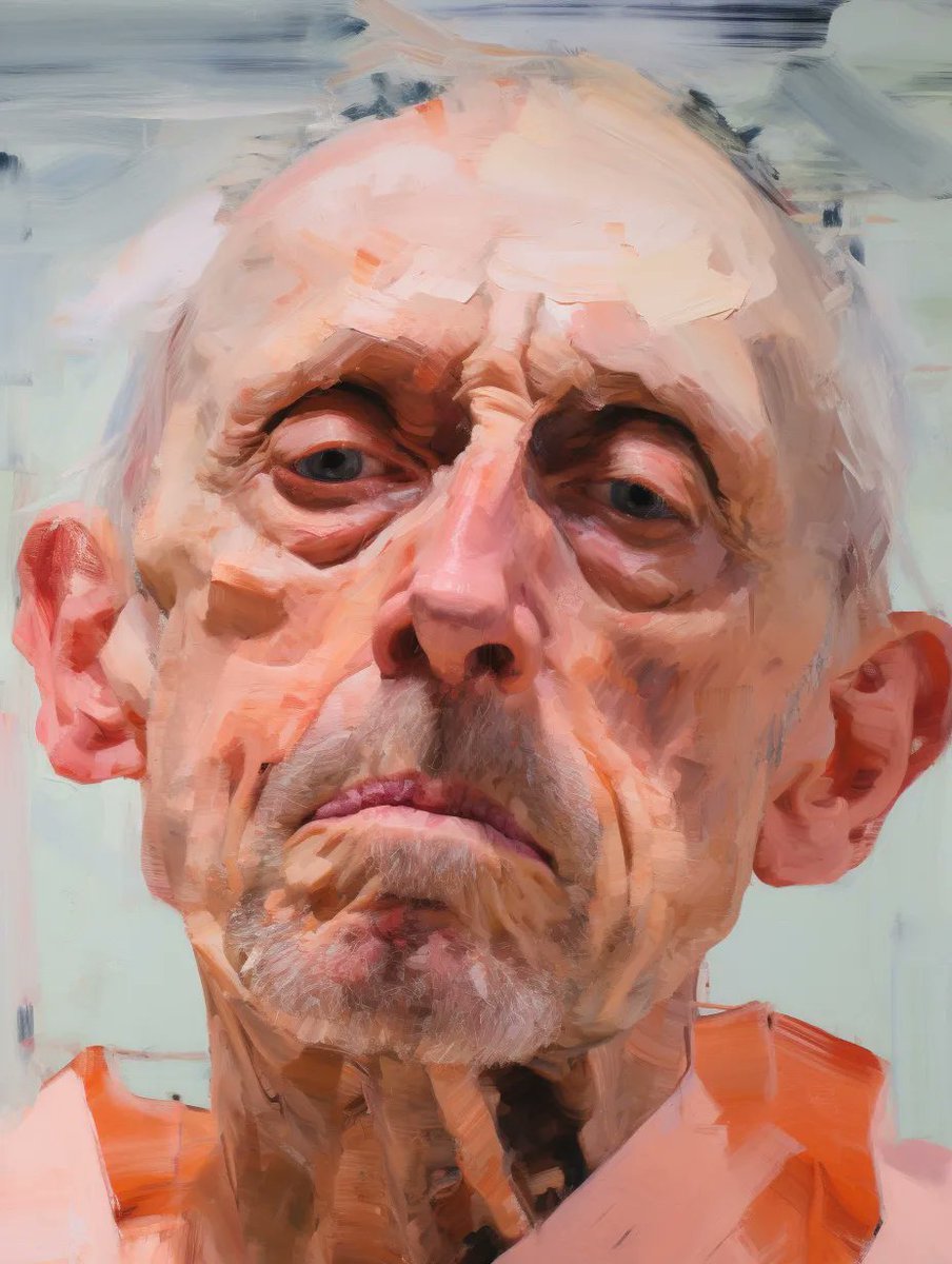DavidVanEveren's tweet photo. #aiart "paintings" inspired by some of my favorite painters like Jenny Saville, I think she exerted the most influence over the AI, but there are other artists in there ;-) https://t.co/M66lC4E6K9