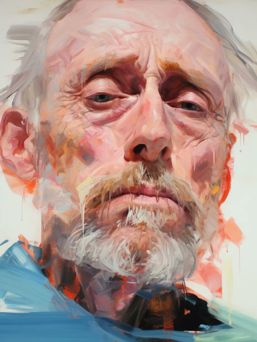 DavidVanEveren's tweet photo. #aiart "paintings" inspired by some of my favorite painters like Jenny Saville, I think she exerted the most influence over the AI, but there are other artists in there ;-) https://t.co/M66lC4E6K9
