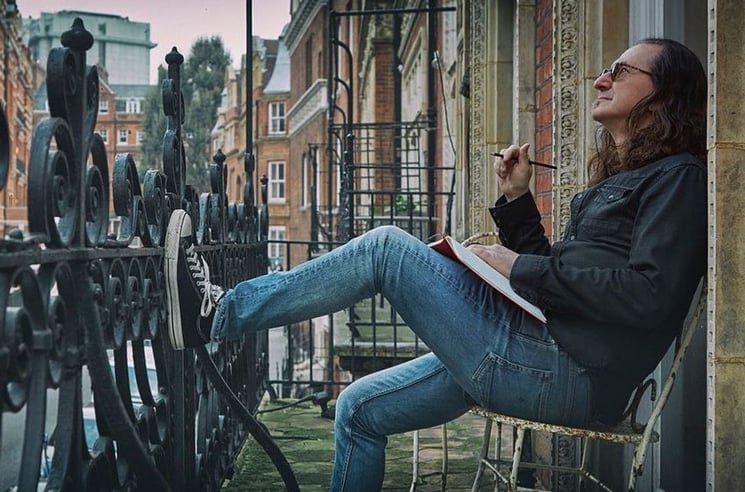 geddython's tweet photo. Happy Geddy Friday, Thoniacs! Geddy Lee is writing your favourite Rush lyric down in his song journal. What is it? https://t.co/PSXlLoYh6v