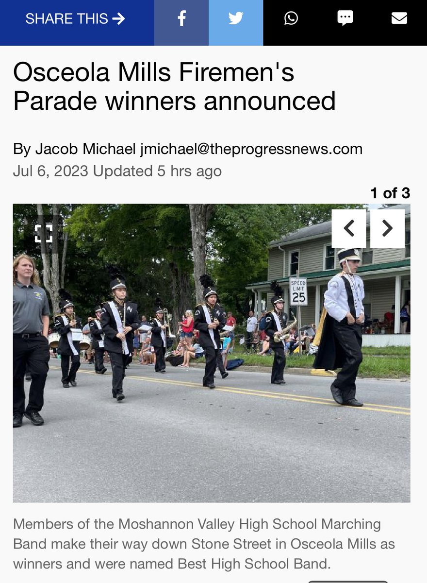 Congrats MVHS Marching Band! <a href="/MV_Knights/">Moshannon Valley SD</a> <a href="/MoValleyMoMusic/">Charlie Gambino</a> <a href="/JohnZesiger/">Dr. John W. Zesiger</a>