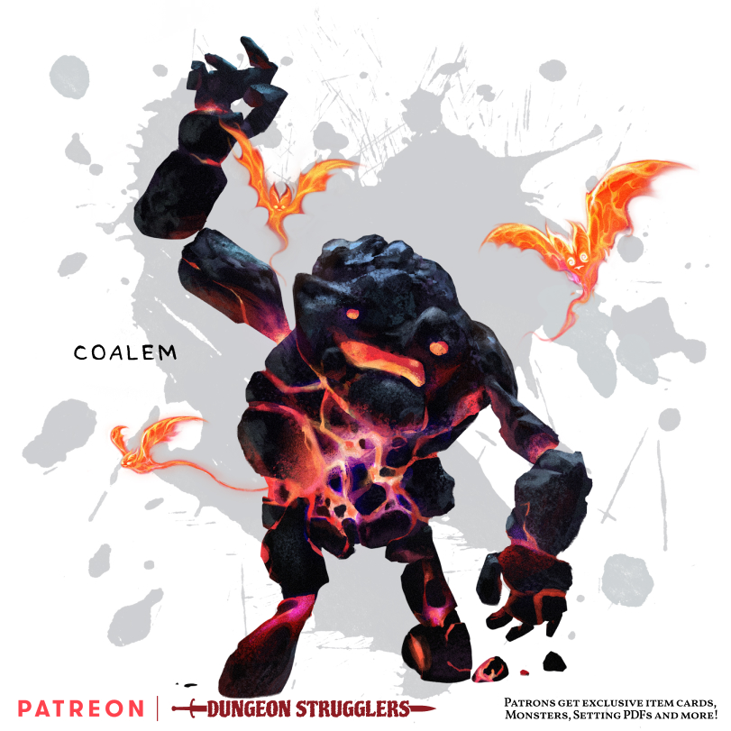 DStrugglers's tweet photo. 🔥New Monster!🔥
Coalem
Medium Construct, Unaligned

Coalems are golems made from enchanted piles of coal...
https://t.co/8G4mcvUbwz

#DungeonStrugglers #DnD #ttrpg #dndart #dnd5e #dungeonsanddragons #5e #WotC #digitalart #illustration #fantasy #art https://t.co/agdI5suIuV