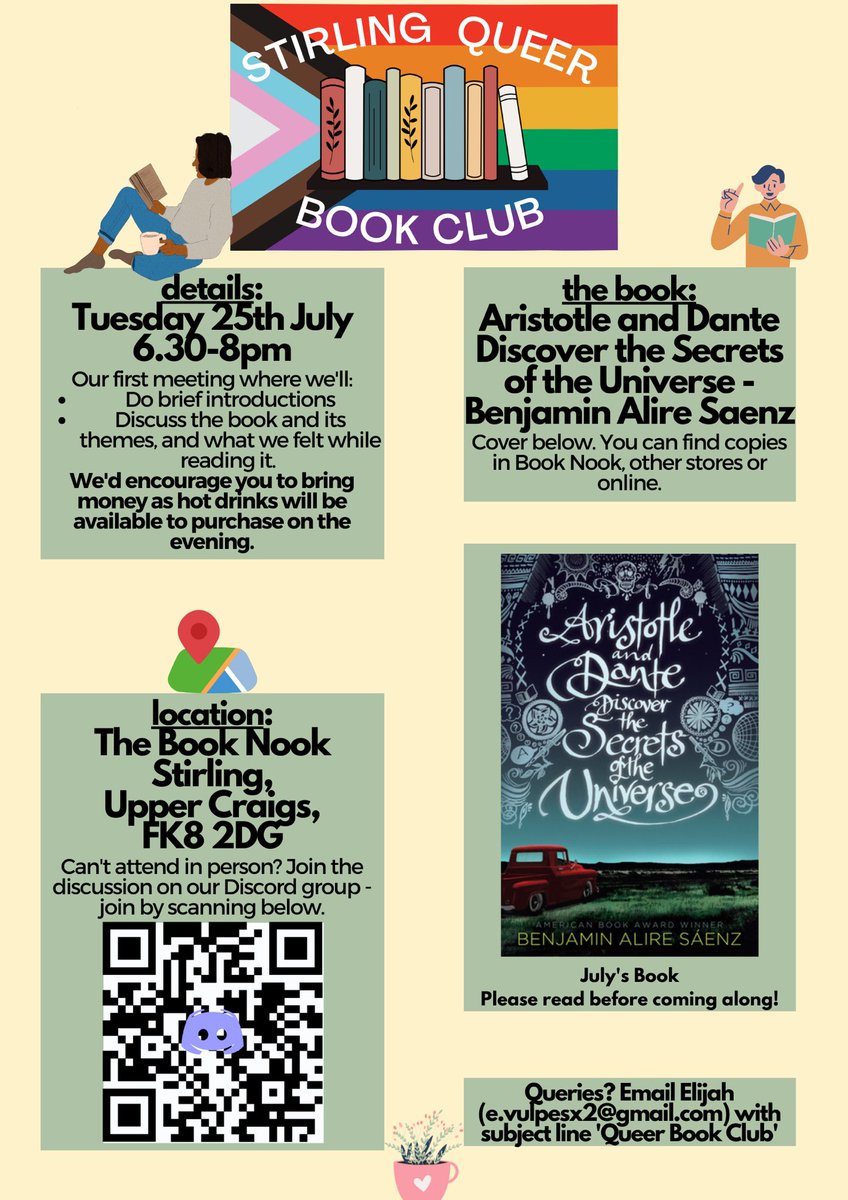 My queer book club is back and meeting in person in Stirling!!