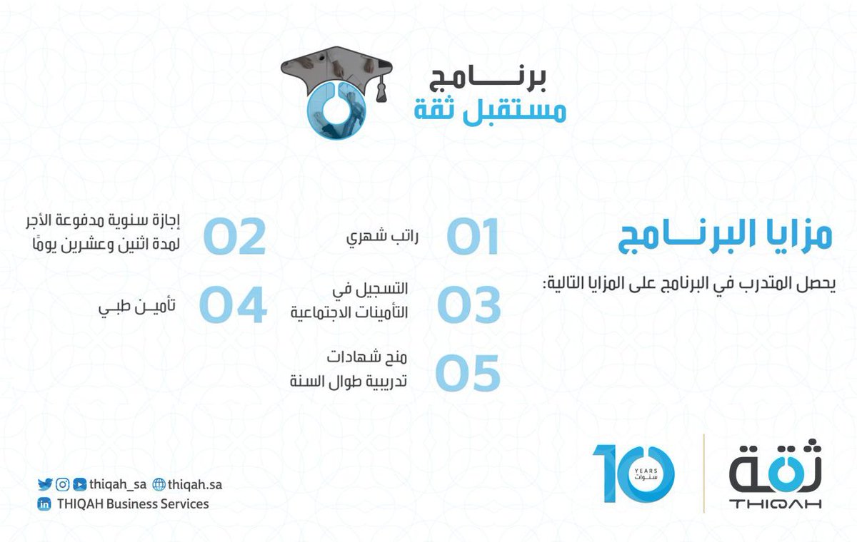 JobZatyCom's tweet photo. 🔴  برنامج تدريب وتوظيف في (شركة حكومية) مع (راتب شهري مجزي، إجازات مدفوعة، تأمين طبي) وأخرى:

شركة ثقة للأعمال تُطلق (برنامج مستقبل ثقة) لاستقطاب وتأهيل السعوديين والسعوديات، عبر برنامج تدريبي مكثف (بدوام كامل) مع مزايا تنافسية (بدون خبرة).

تفاصيل (https://t.co/TUPQh7PErU) https://t.co/eyC6kSYLSN