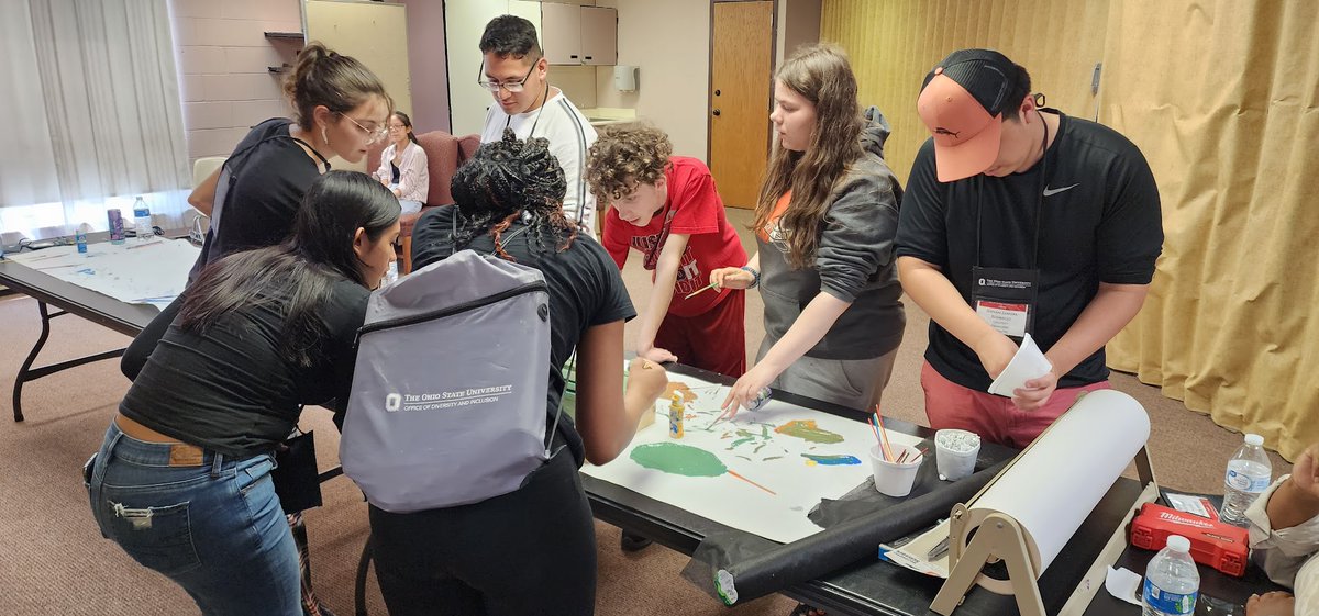 OSUengineering's tweet photo. Last week Prof. David Delaine &amp; @SeeBrilliance_, a non-profit led by alum Nathan Harris, welcomed Young Scholars Program high school students to design/construct innovative vertical agricultural systems for the Charles Madison Nabrit Memorial Garden @ODIatOSU https://t.co/h7rggxrQsz