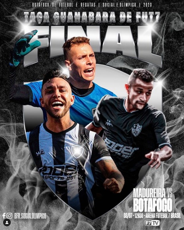 Crysthy's tweet photo. Final da Taça Guanabara Fut7
Sábado 08/07 às 12:30hs
Arena Futebol 7 Brasil em Guaratiba
Madureira x Botafogo
VAI PEGAR FOGO! 🔥💪🏽
🎥 Transmissão pela F7 TV PLAY.
BORA, FAMÍLIA BOTAFOGO! 🚀
#VamosBOTAFOGO #BotafogoF7 #F7B #TaçaGuanabara https://t.co/D2WK3hAYkT