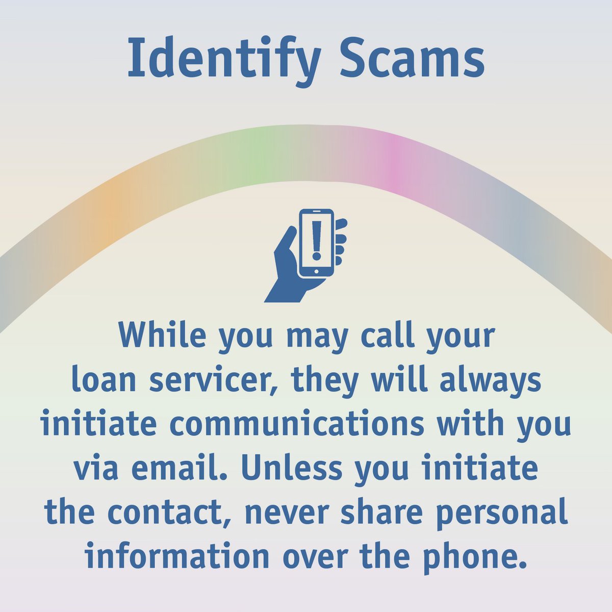 #StudentLoanRepayment Tip: Follow these tips to avoid scams as you prepare to enter repayment. studentaid.gov/resources/scam…